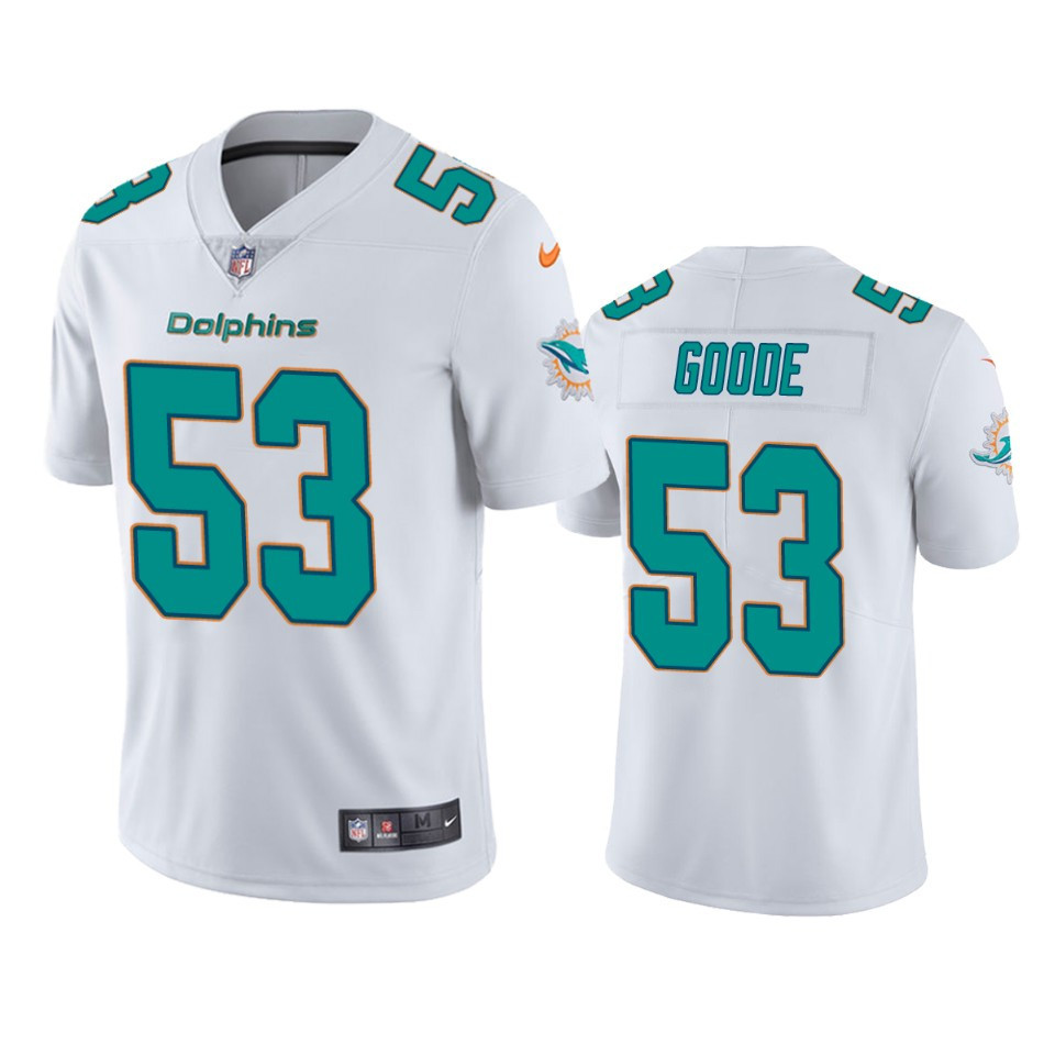 Cameron Goode 53 Miami Dolphins White Vapor Limited Stitched Jersey