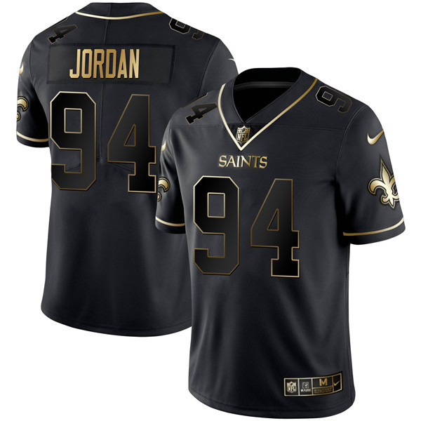 Cameron Jordan Men's New Orleans Saints Black Gold Limited Jersey - All Stitched 