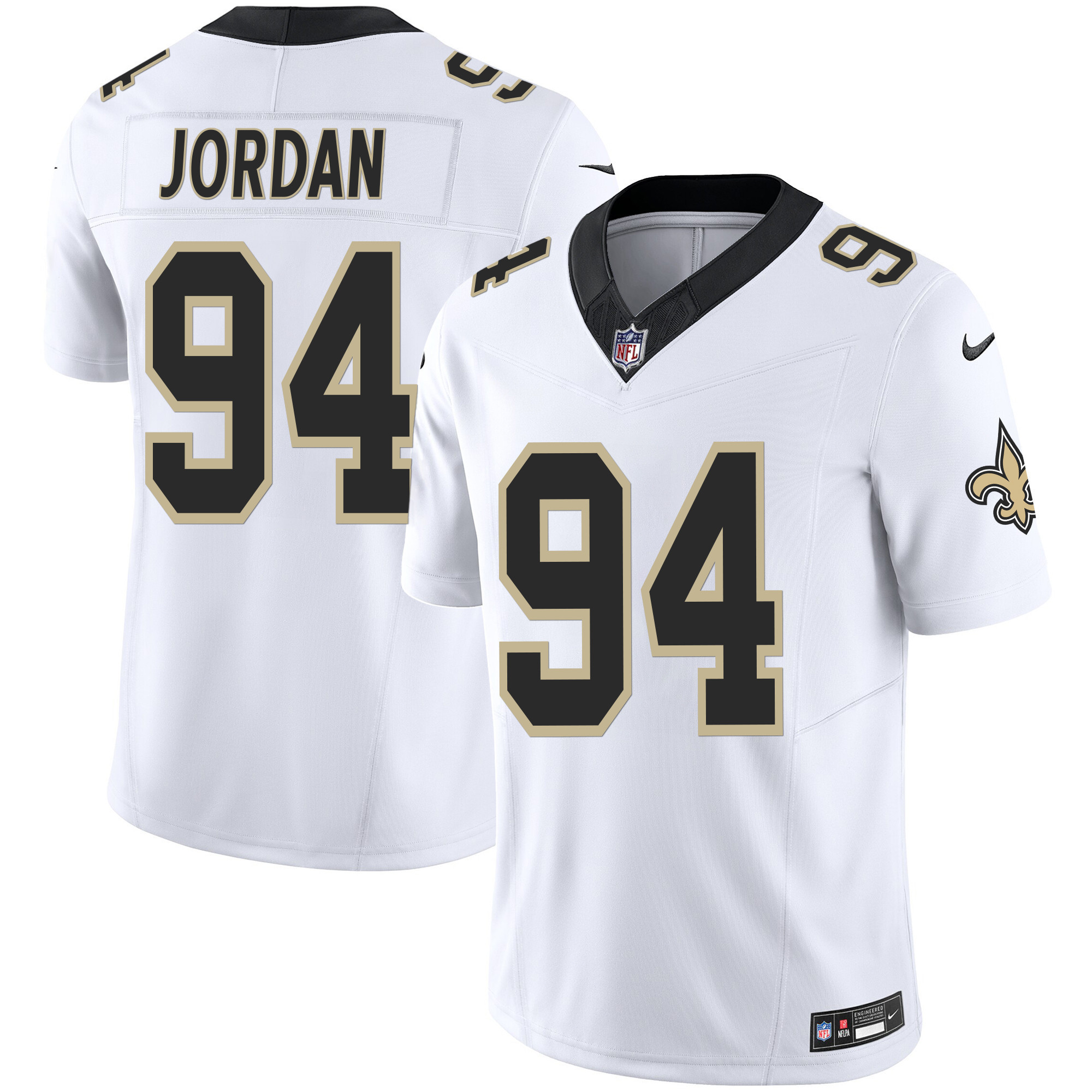 Cameron Jordan Men's New Orleans Saints Vapor Limited White Jersey - All Stitched 