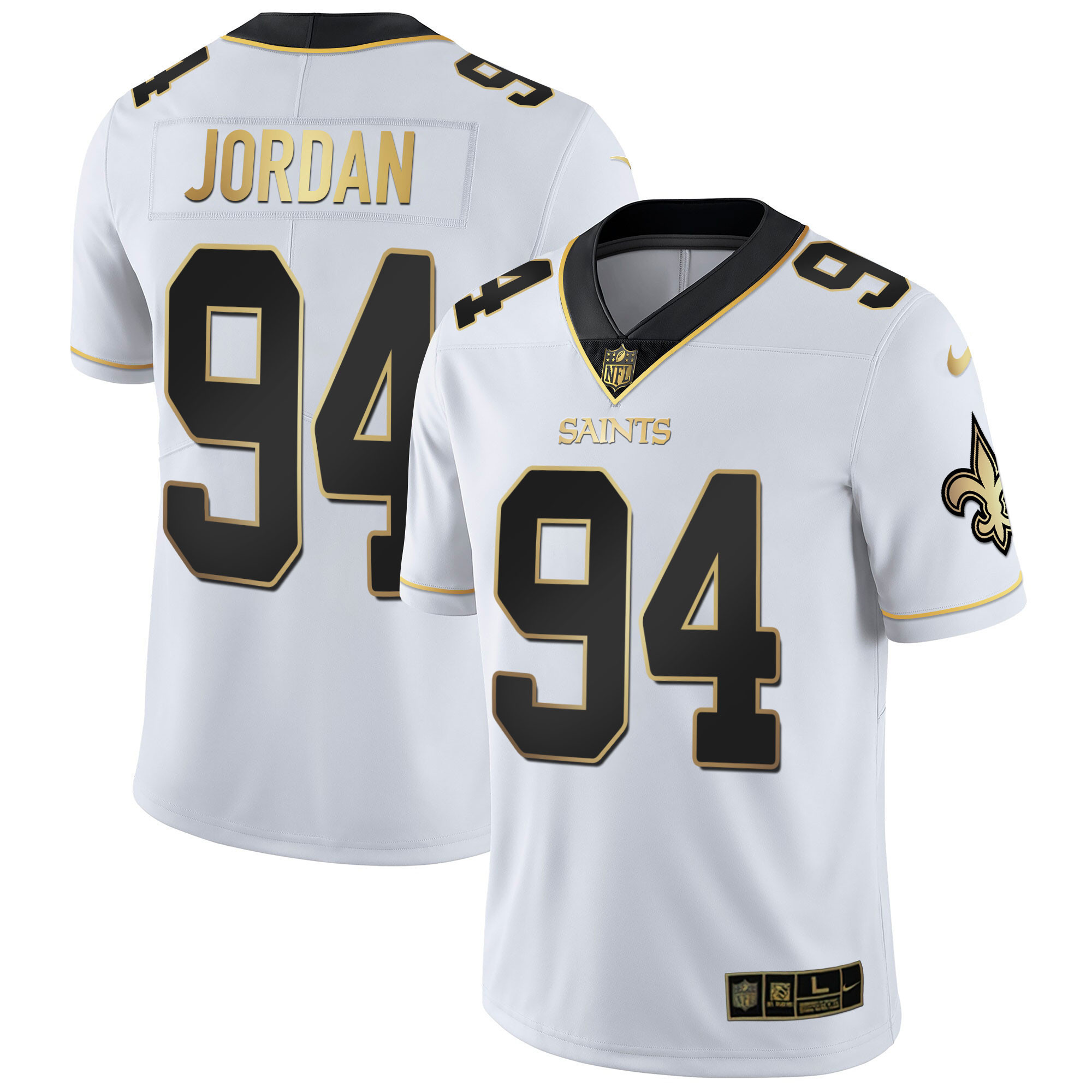 Cameron Jordan New Orleans Saints Vapor Untouchable White Gold Limited Player Jersey - All Stitched 