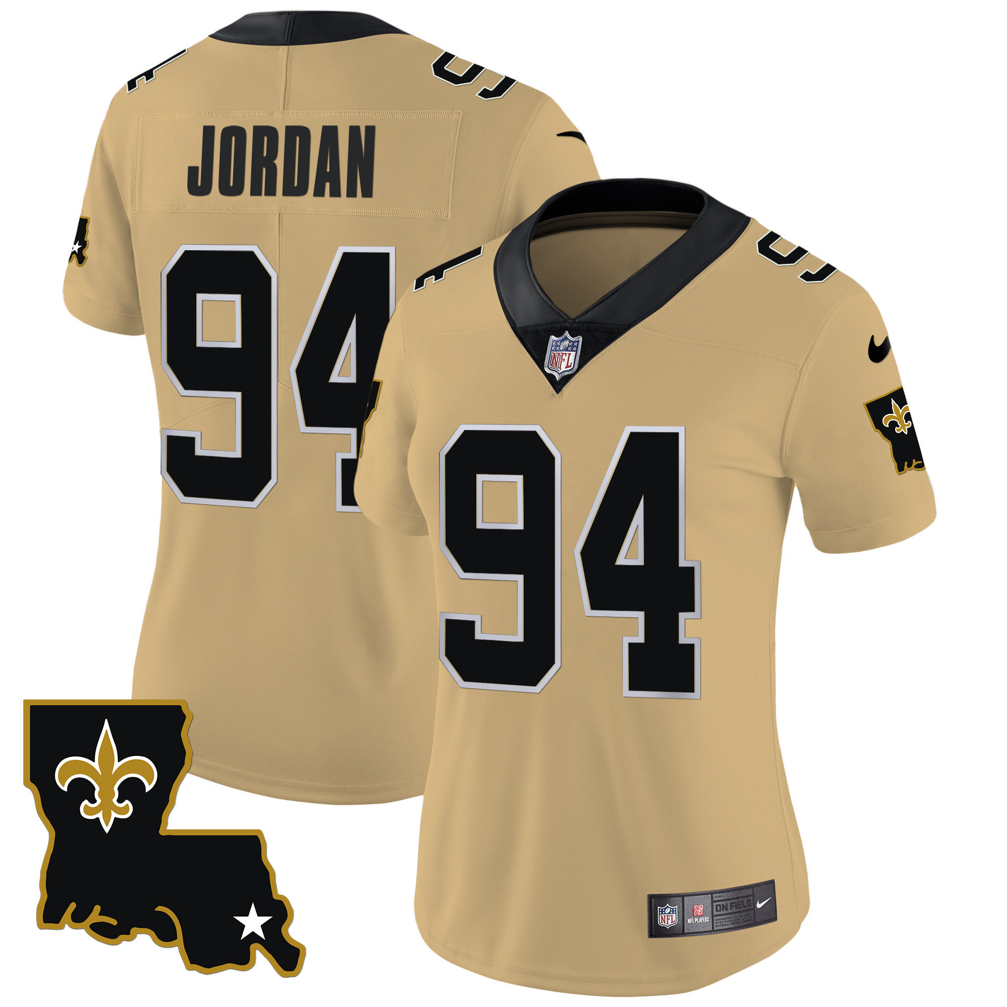Cameron Jordan Women's New Orleans Saints 1987 Legacy Vapor Gold Jersey - All Stitched 
