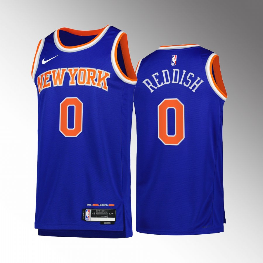Cameron Reddish 0 New York Knicks Blue Icon Edition Stitched Jersey 2022-23 Swingman