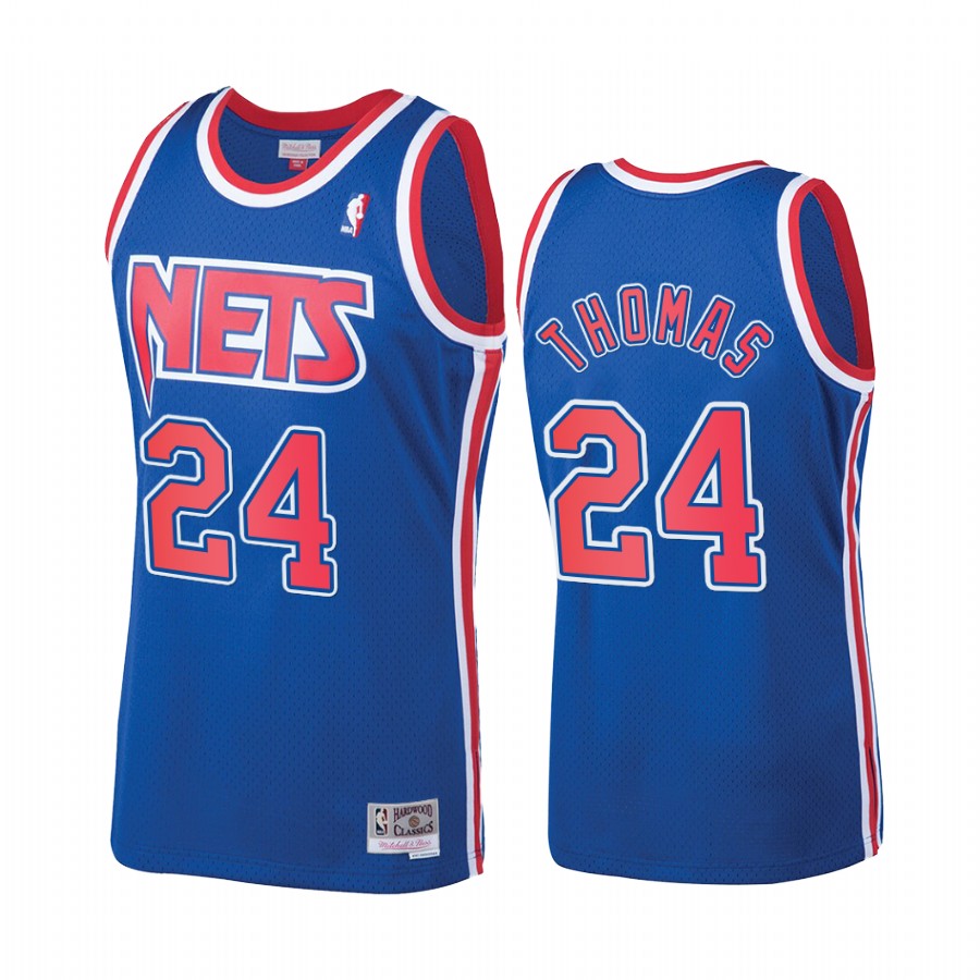 Cameron Thomas 24 Brooklyn Nets Hardwood Classics Blue Jersey 2021 NBA Draft