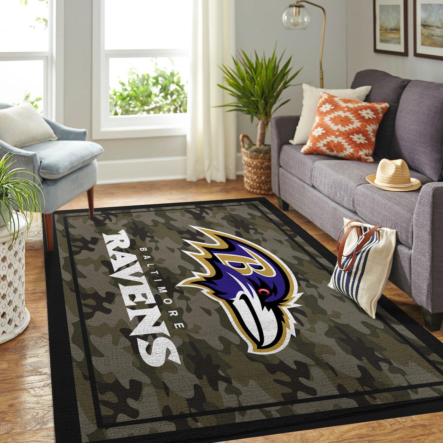Camo Camouflage Baltimore Ravens Nfl Limited Edition Rectangle Rug