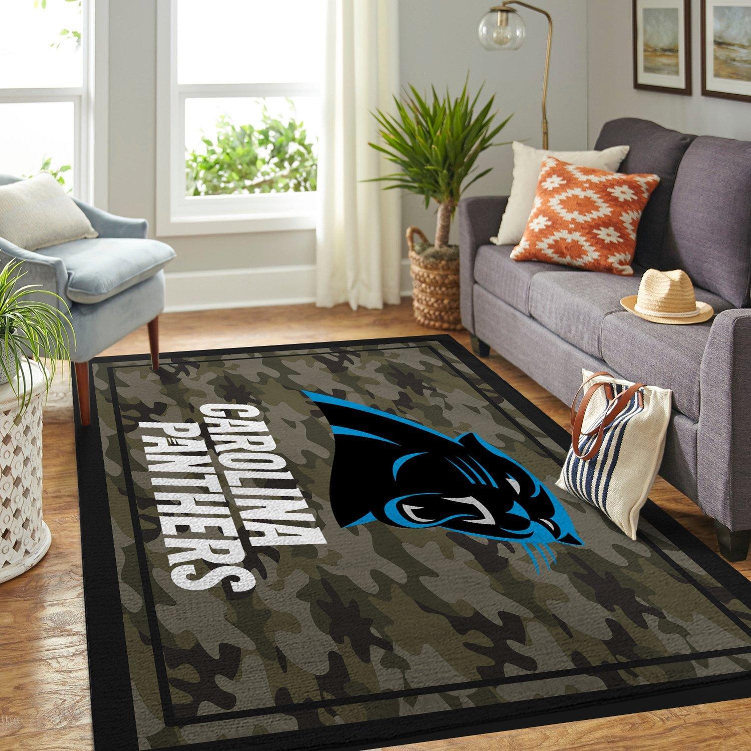 Camo Camouflage Carolina Panthers Nfl Limited Edition Rectangle Rug