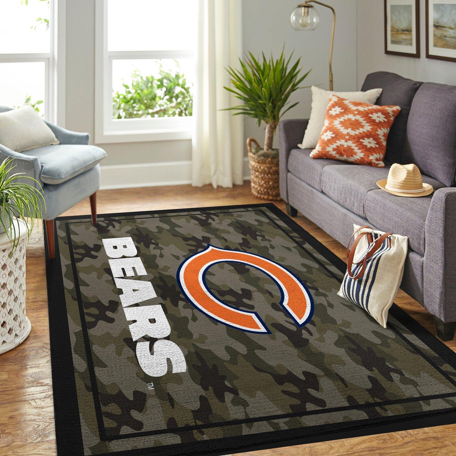 Camo Camouflage Chicago Bears Nfl Limited Edition Rectangle Rug