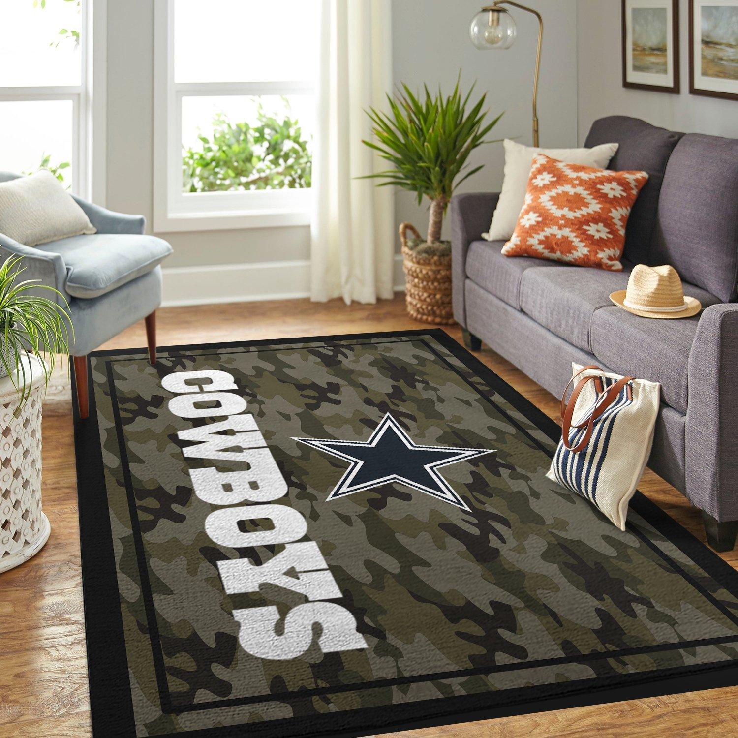 Camo Camouflage Dallas Cowboys Nfl Limited Edition Rectangle Rug