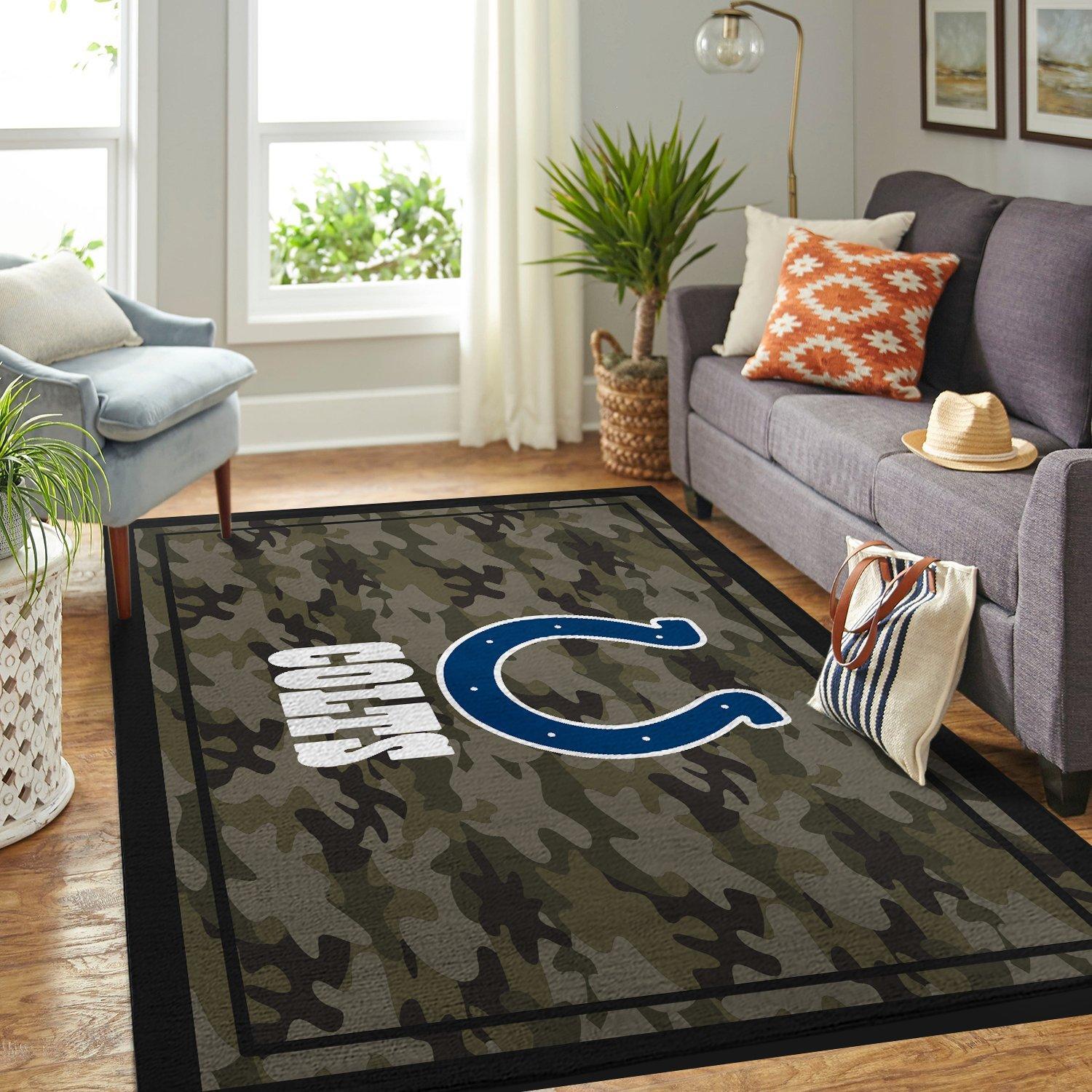 Camo Camouflage Indianapolis Colts Nfl Limited Edition Rectangle Rug