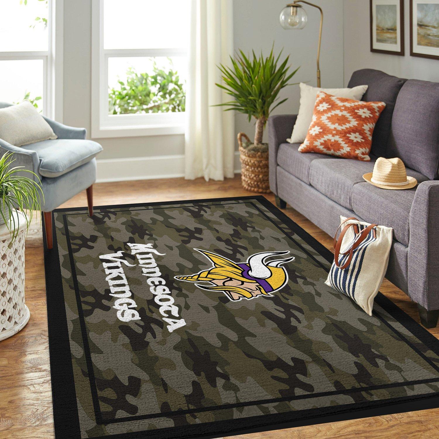 Camo Camouflage Minnesota Vikings Nfl Limited Edition Rectangle Rug