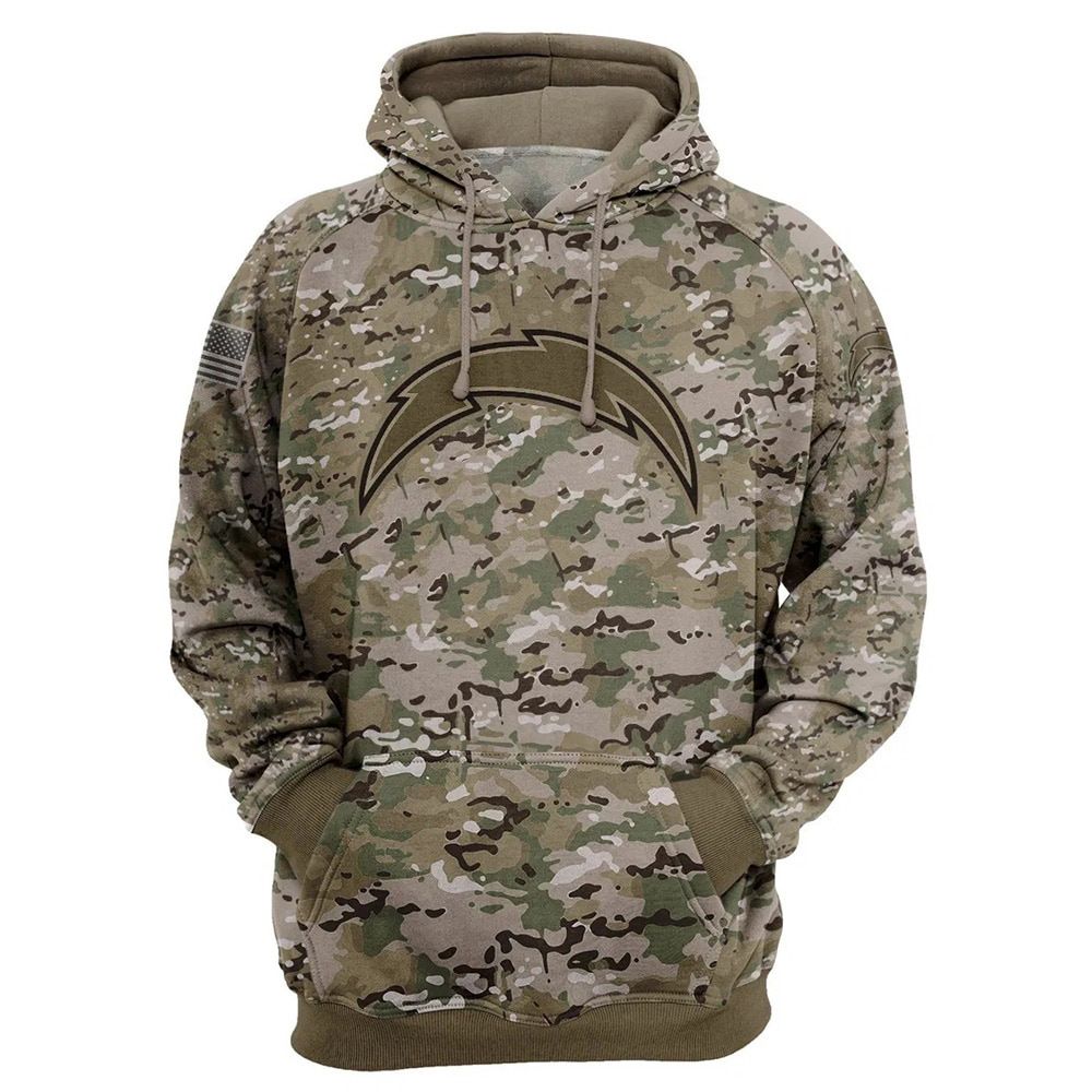 Camo Los Angeles Chargers Unisex Cashmere Salute to Service Hoodie
