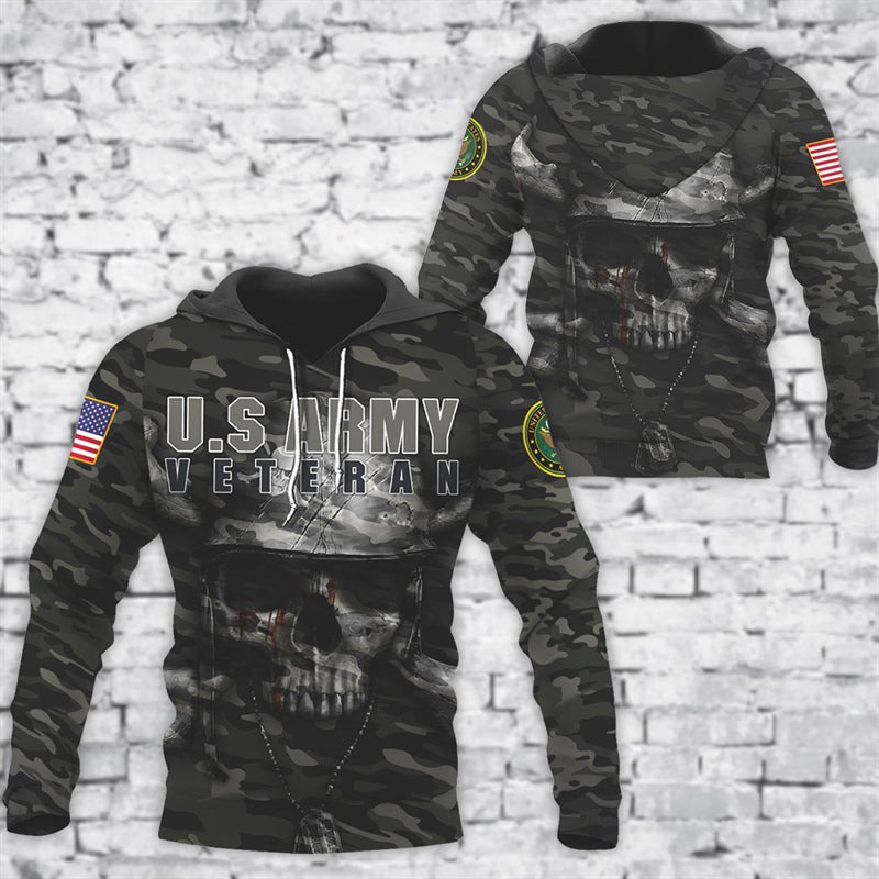 Camo Skull Veteran Hoodie