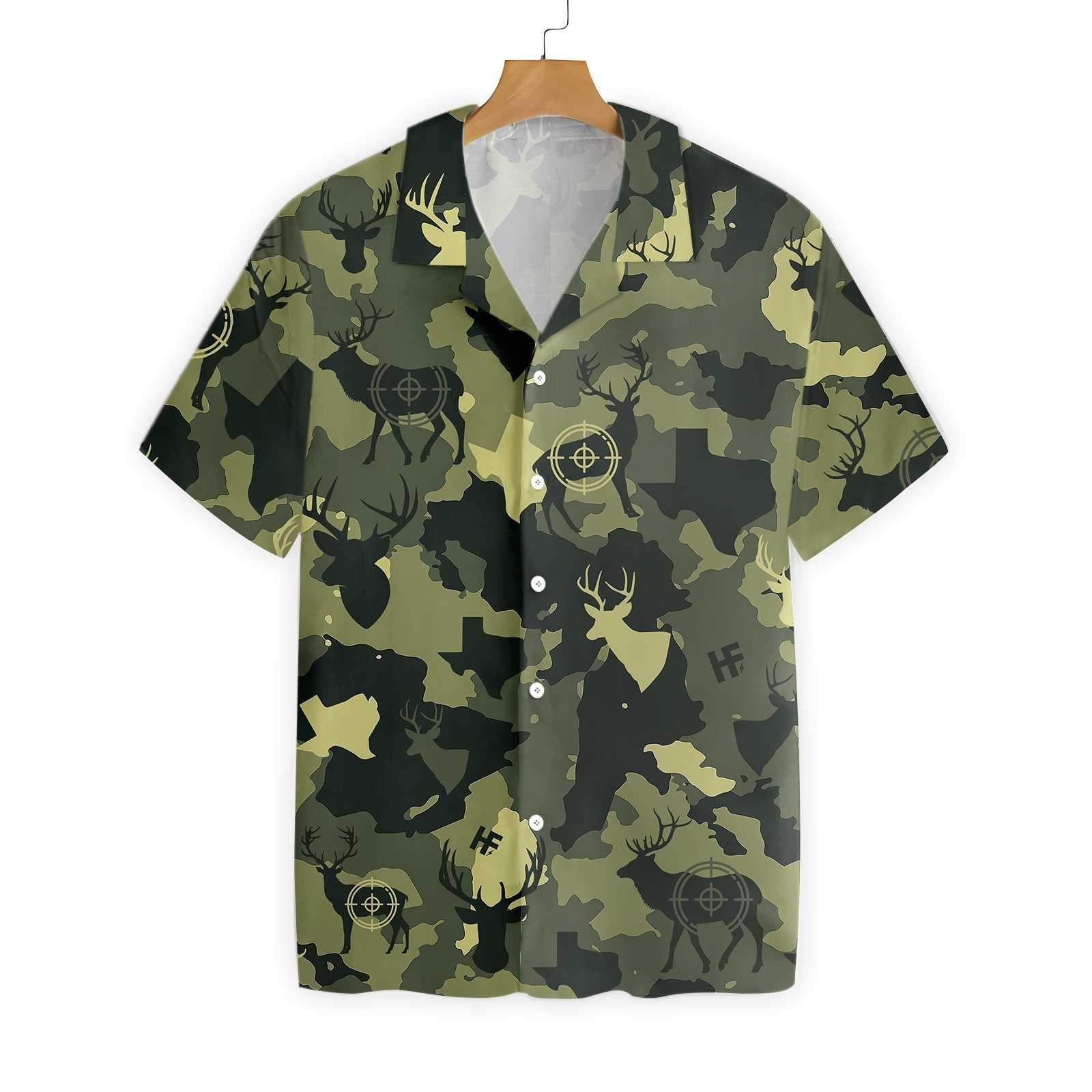Camouflage Deer Texas Hunting Ez20 0701 Hawaiian Aloha Shirt Hawaiian Beach