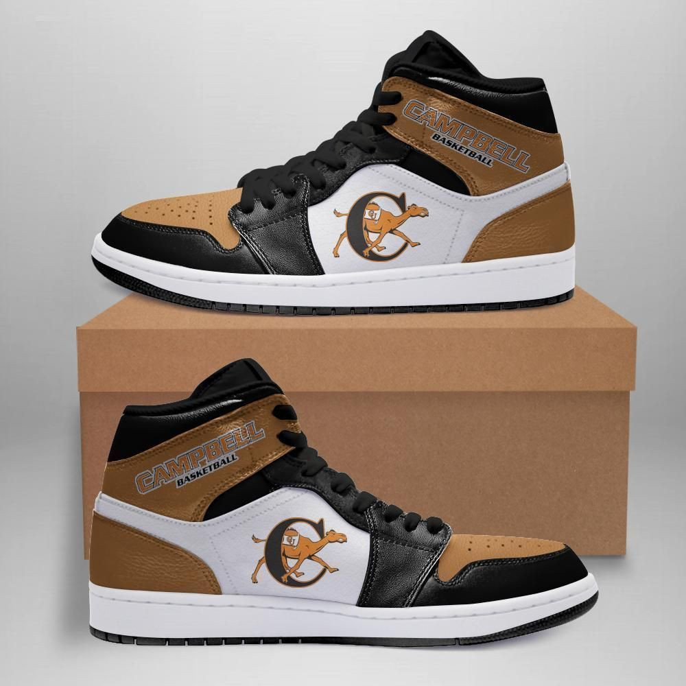 Campbell Fighting Camels NCAA Fashion The best Sneakers Basketball Shoes Leather High Top Air Jordan Sneaker, Air Jordan Hightop