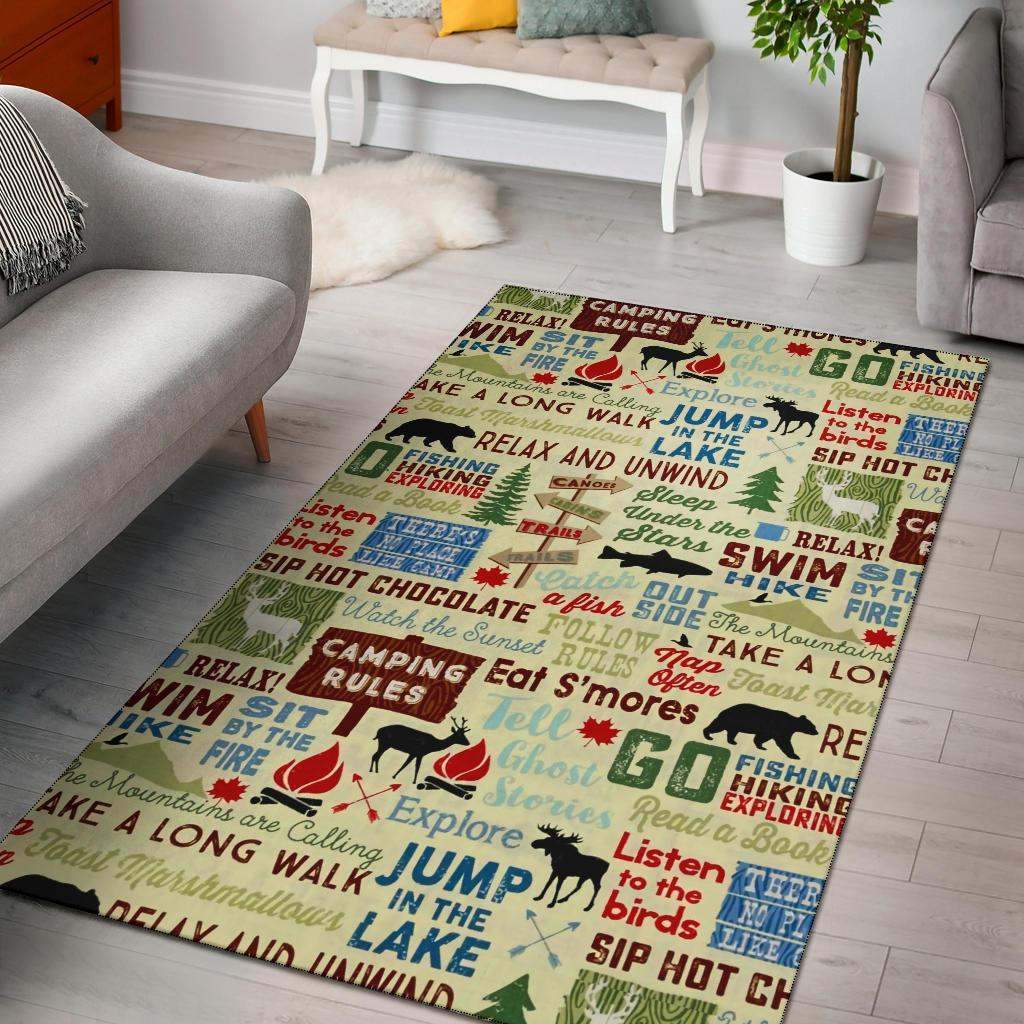 Camping Rules Limited Edition Rectangle Rug