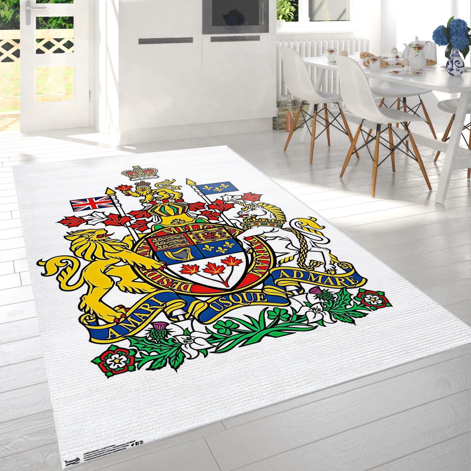 Canada Coat Of Arms Rectangle Rug – Custom Size And Printing