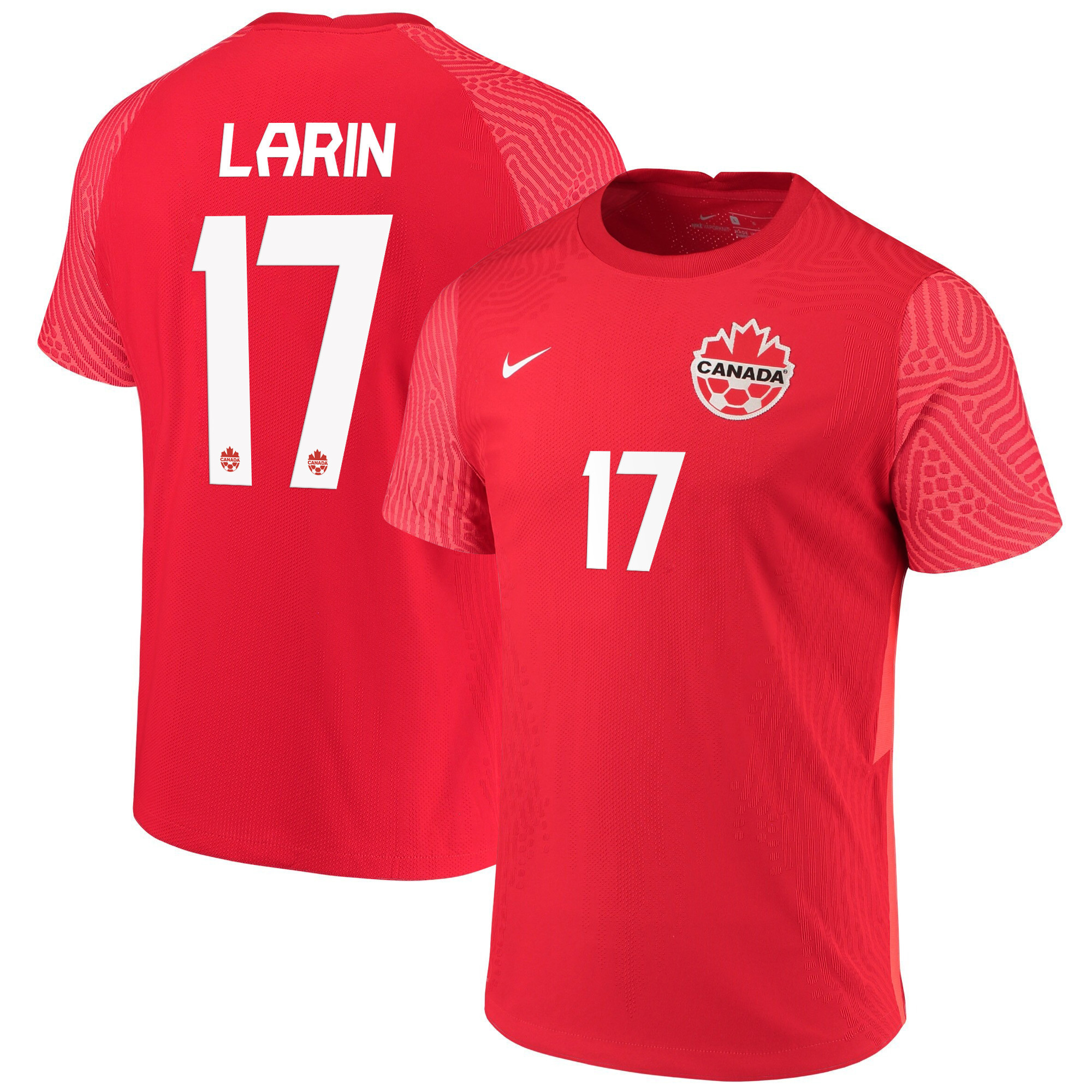 Canada National Team 2022 Qatar World Cup Cyle Larin 17 Red Home Men Soccer Jersey – New
