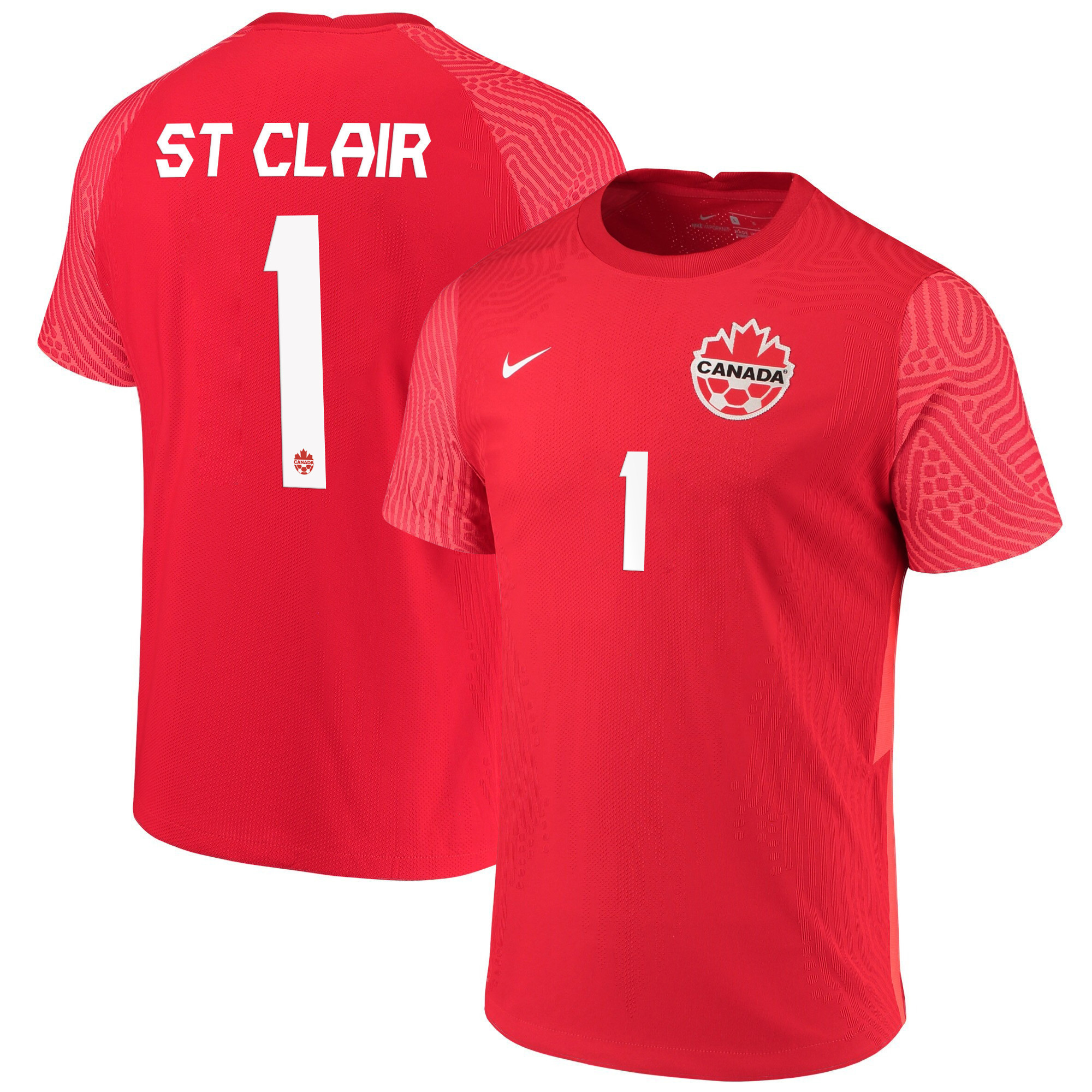 Canada National Team 2022 Qatar World Cup Dayne St. Clair 1 Red Home Men Soccer Jersey – New