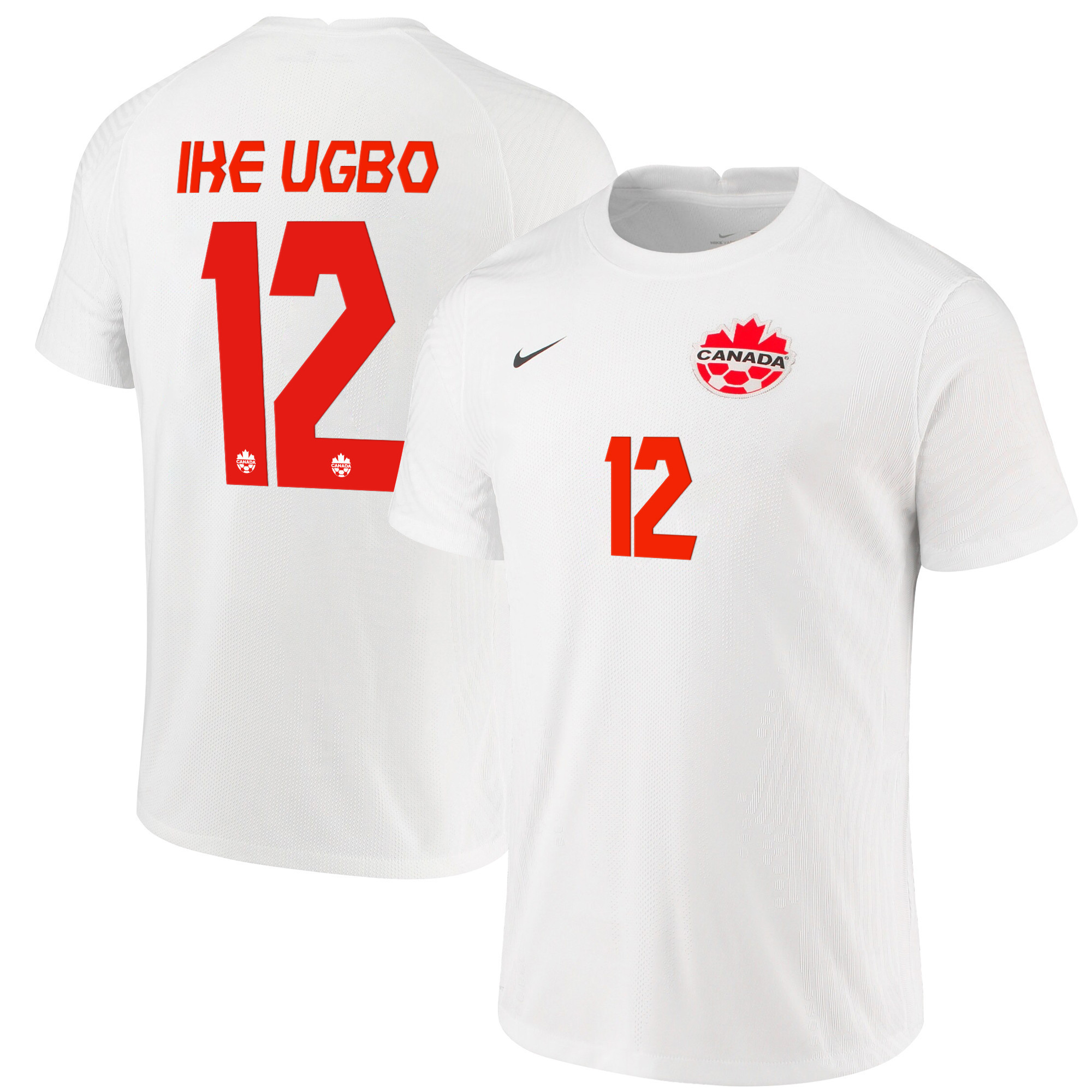 Canada National Team 2022 Qatar World Cup Ike Ugbo 12 White Away Men Soccer Jersey – New