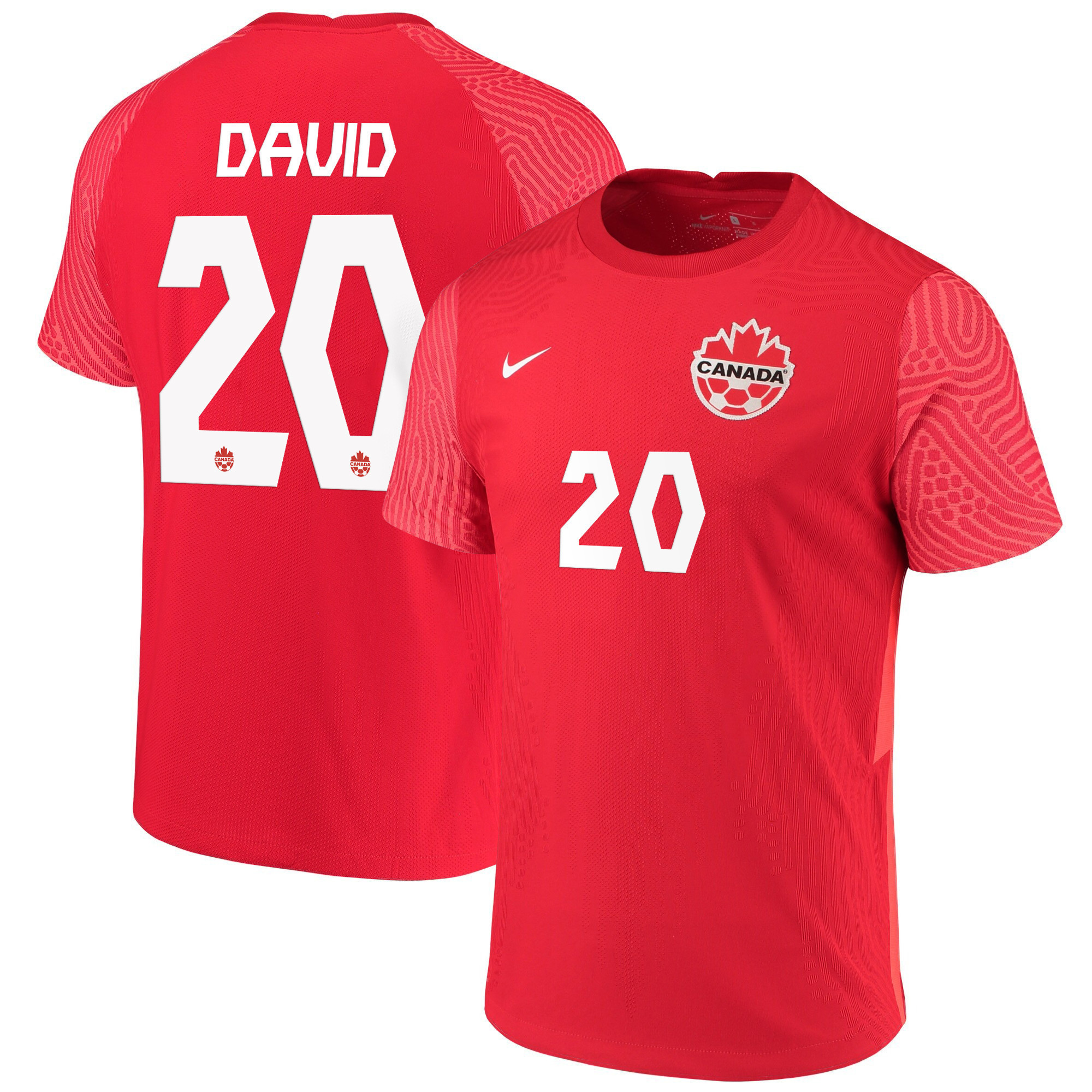 Canada National Team 2022 Qatar World Cup Jonathan David 20 Red Home Men Soccer Jersey – New