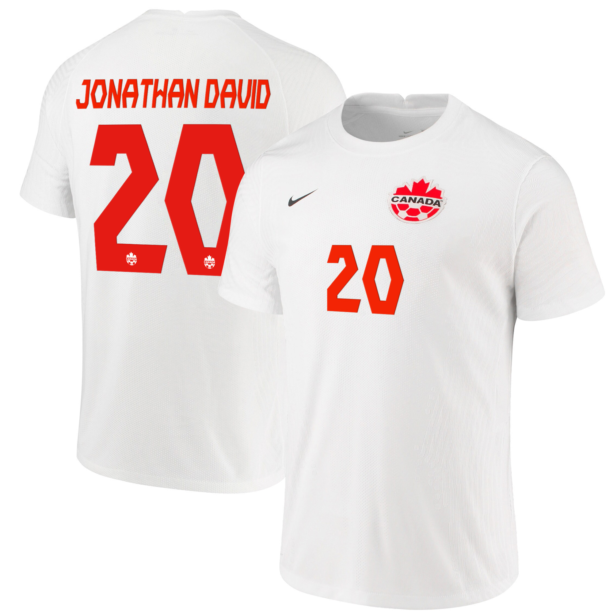 Canada National Team 2022 Qatar World Cup Jonathan David 20 White Away Men Soccer Jersey – New
