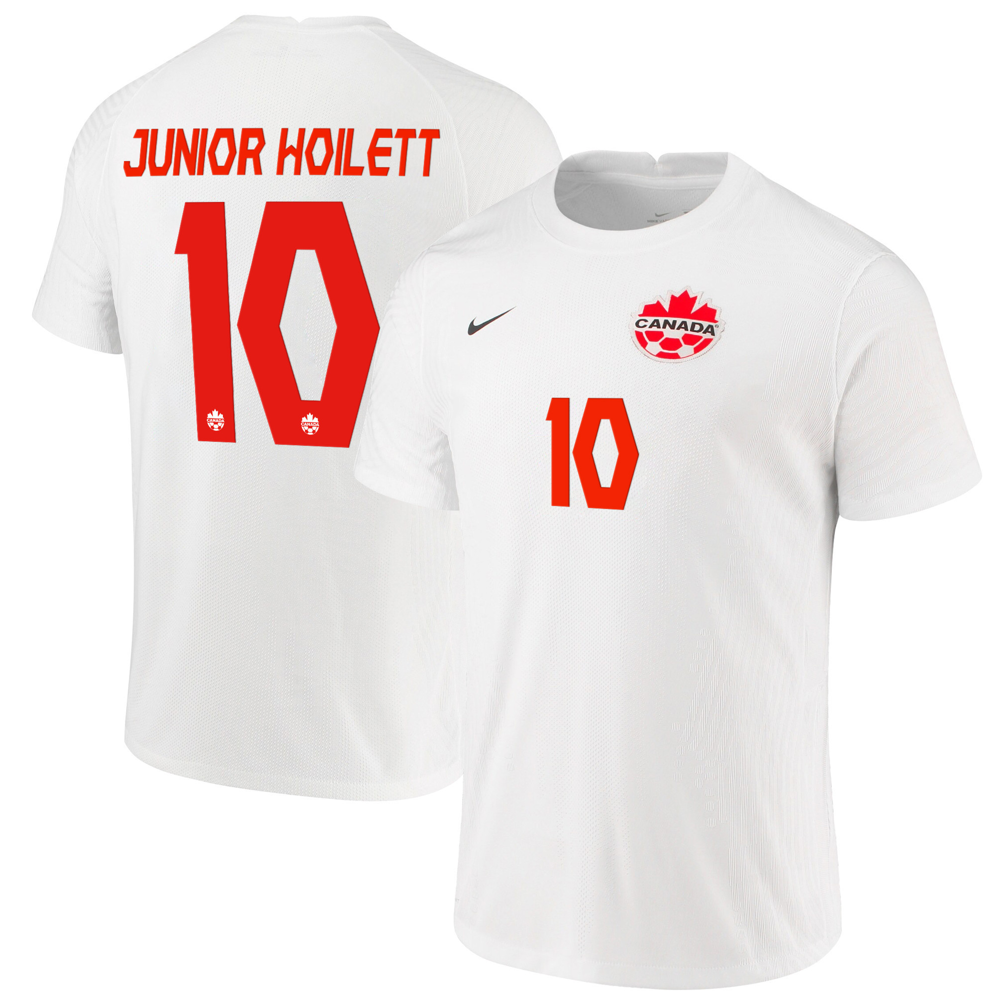 Canada National Team 2022 Qatar World Cup Junior Hoilett 10 White Away Men Soccer Jersey – New