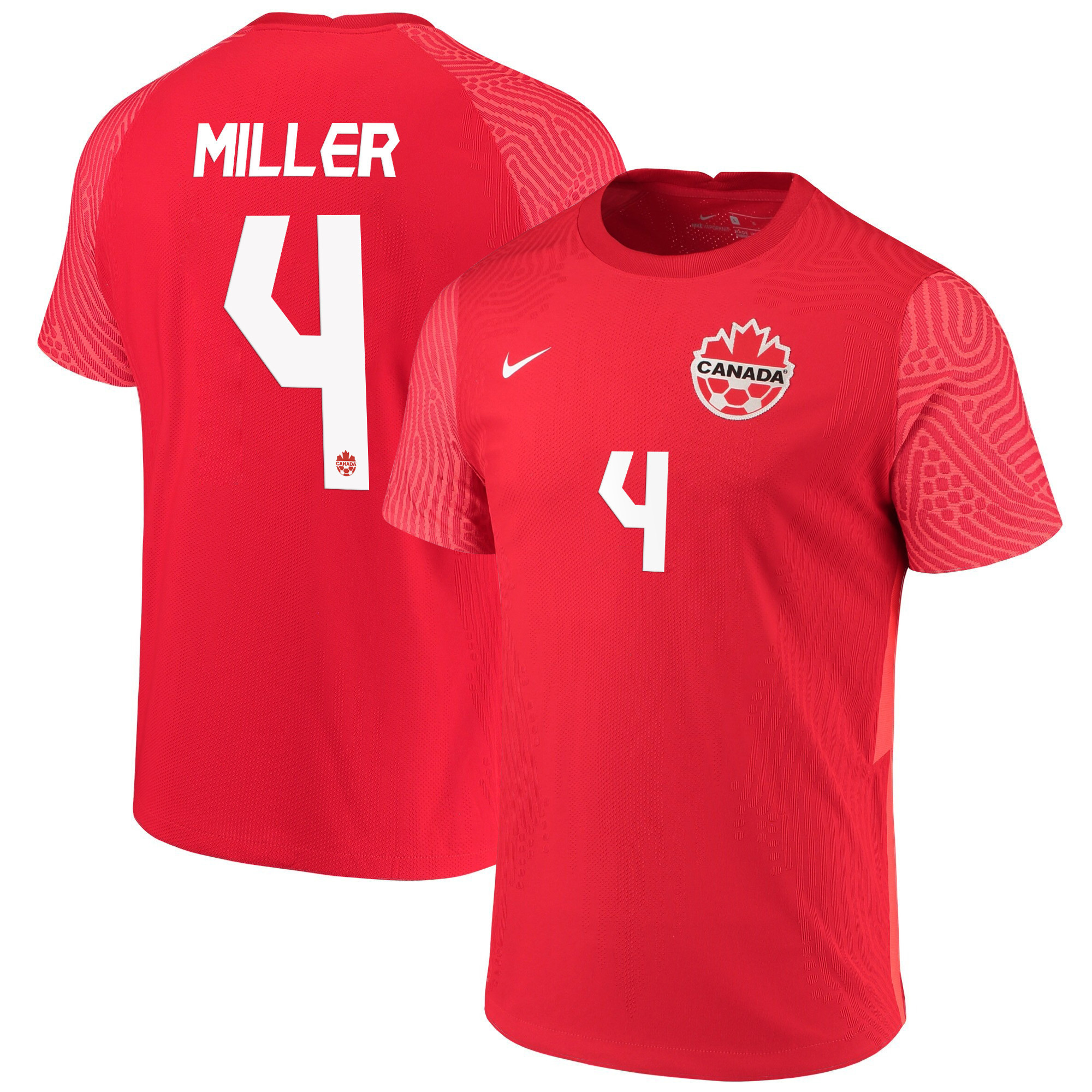 Canada National Team 2022 Qatar World Cup Kamal Miller 4 Red Home Men Soccer Jersey – New