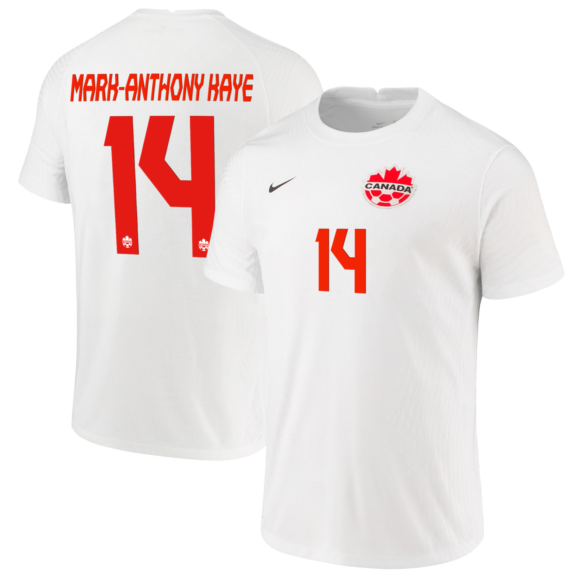 Canada National Team 2022 Qatar World Cup Mark-Anthony Kaye 14 White Away Men Soccer Jersey – New