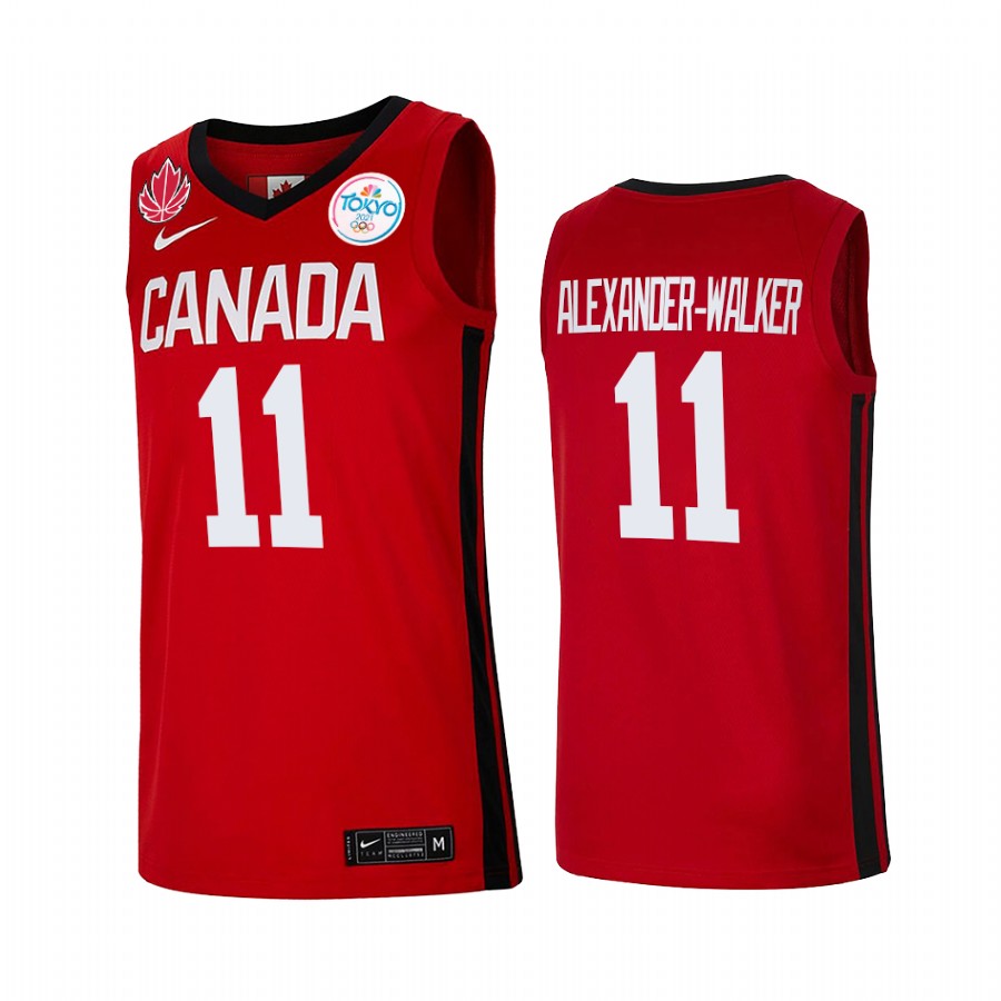 Canada Nickeil Alexander-Walker Red 2021 Tokyo Olympics Jersey Senior