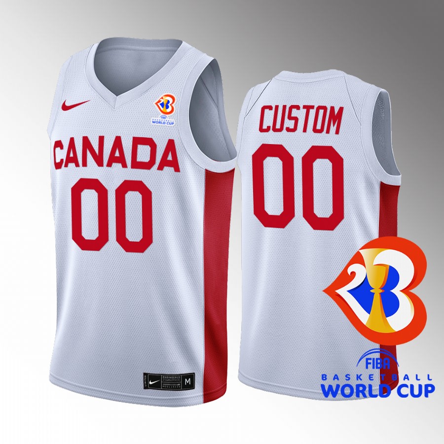Canada Team #00 Custom 2023 FIBA World Cup Home Men Jersey White