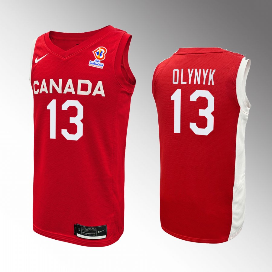 Canada Team Kelly Olynyk #13 2023 FIBA World Cup Red Jersey
