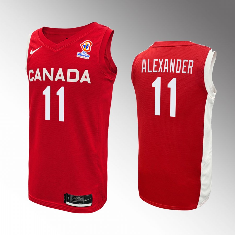Canada Team Kyle Alexander #11 2023 FIBA World Cup Red Jersey