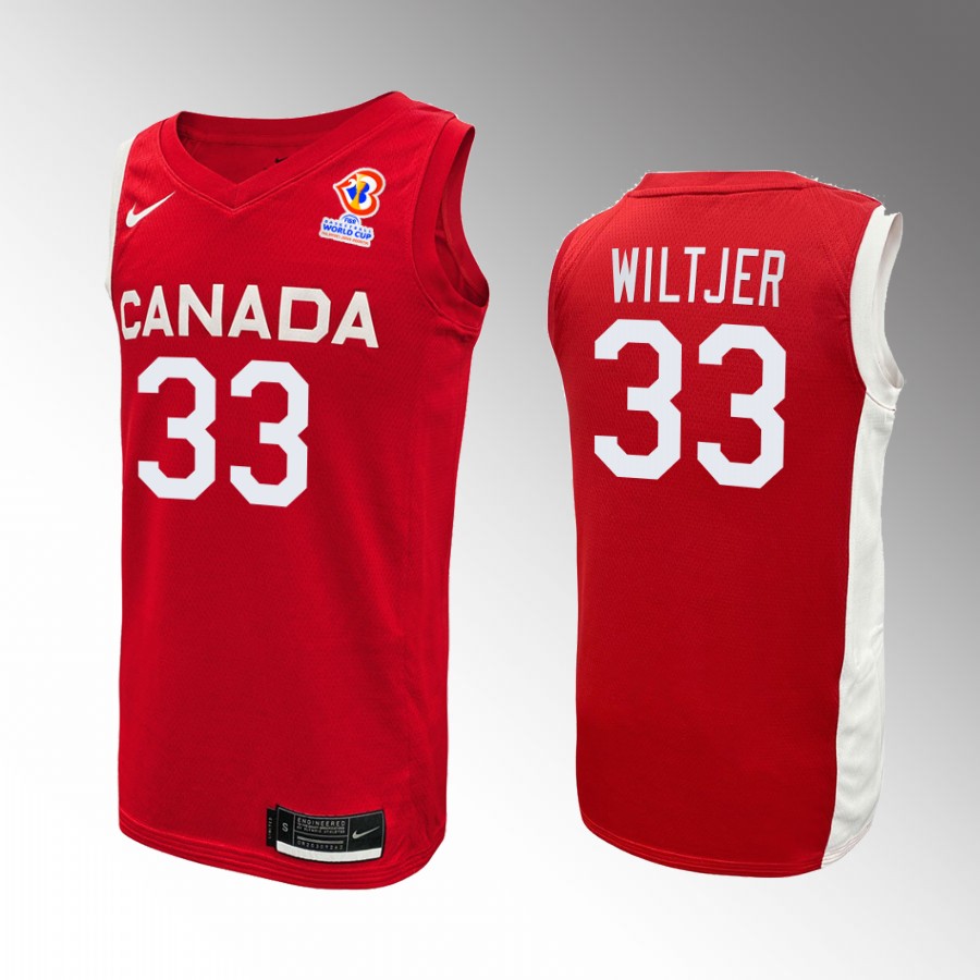 Canada Team Kyle Wiltjer #33 2023 FIBA World Cup Red Jersey
