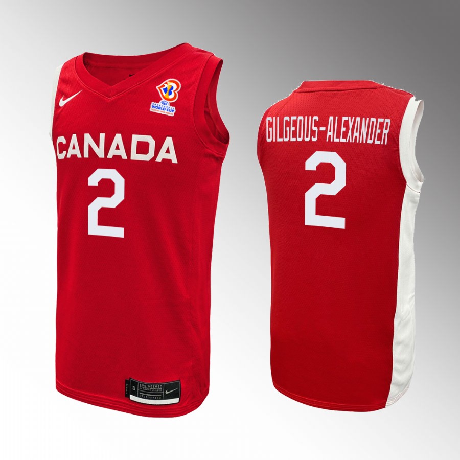 Canada Team Shai Gilgeous-Alexander #2 2023 FIBA World Cup Red Jersey