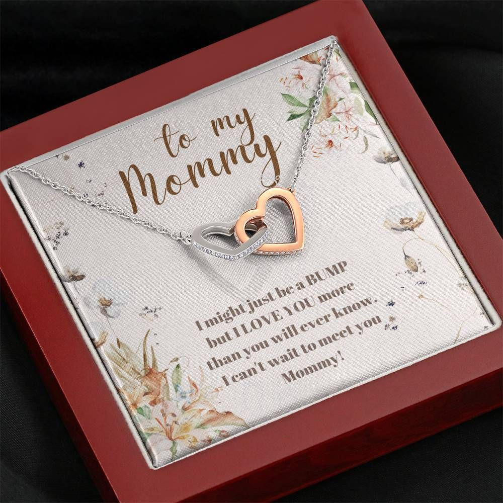 Can’t Wait To Meet You Interlocking Hearts Necklace To Mommy