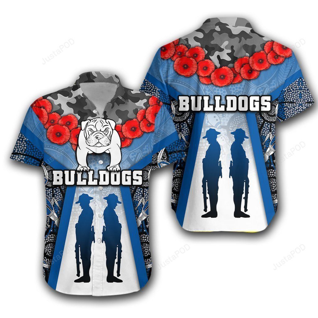 Canterbury-Bankstown Bulldogs Hawaiian Shirt Anzac Day Survival World Th12