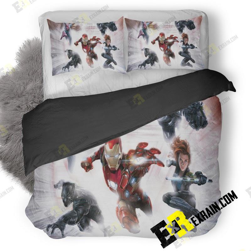 Capitan America Civil War Team Iron Man Artwork 5K Dr 3D Customized Duvet Cover Bedding Set
