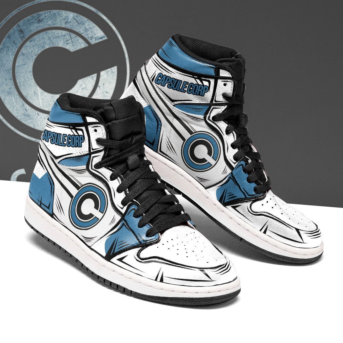 Capsule Corp JD1s Sneakers Anime Dragon Ball Shoes, Air Jordan Hightop