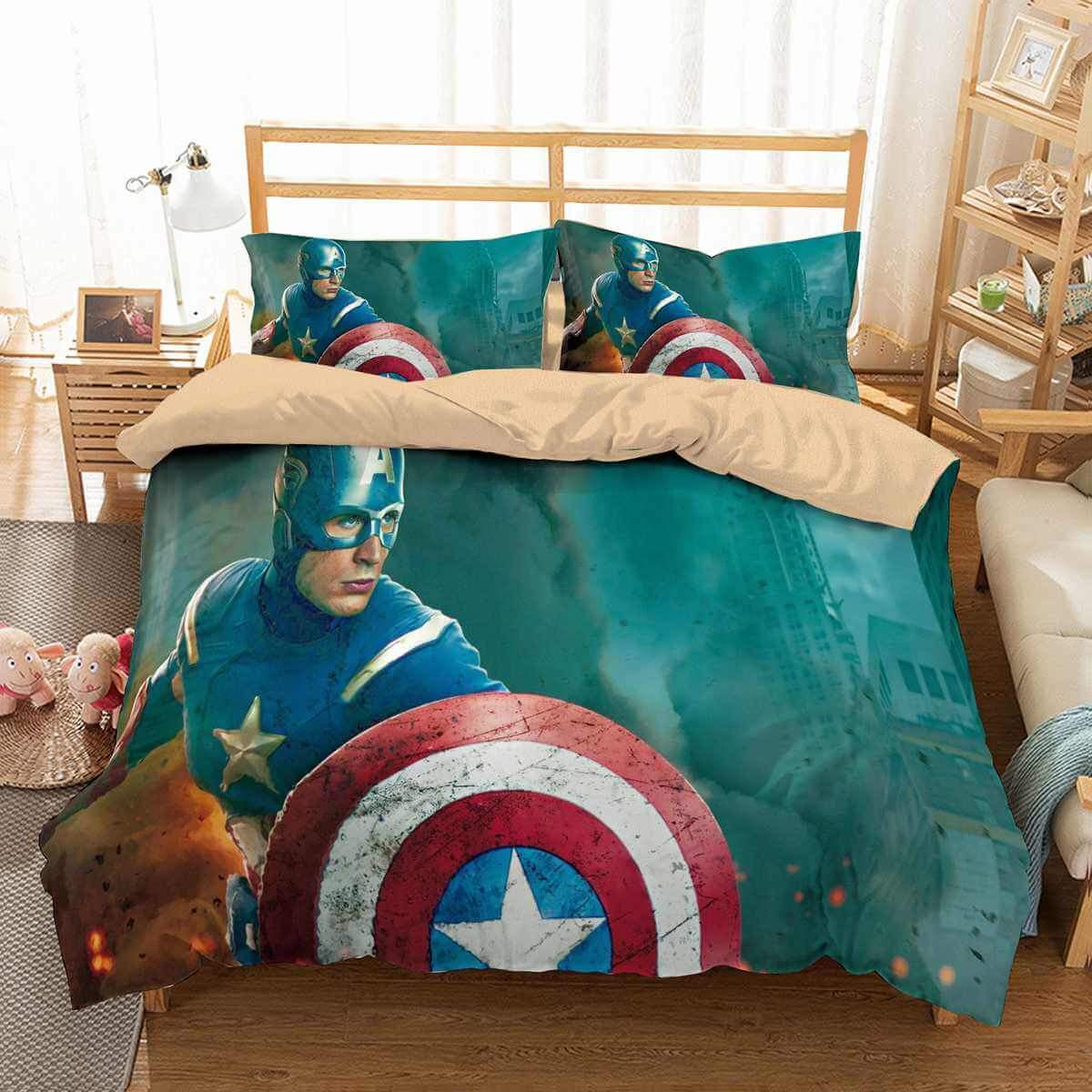 Captain America 3D Customized Duvet Cover Bedding Set