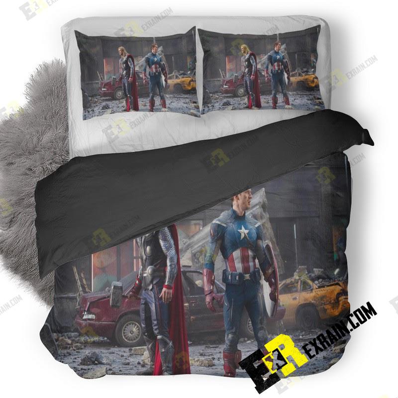 Captain America And Thor Bw 3D Customized Duvet Cover Bedding Set