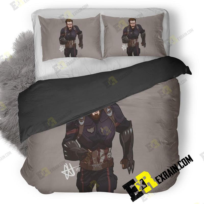 Captain America Avengers Infinity War Artwork Q5 3D Customized Duvet Cover Bedding Set