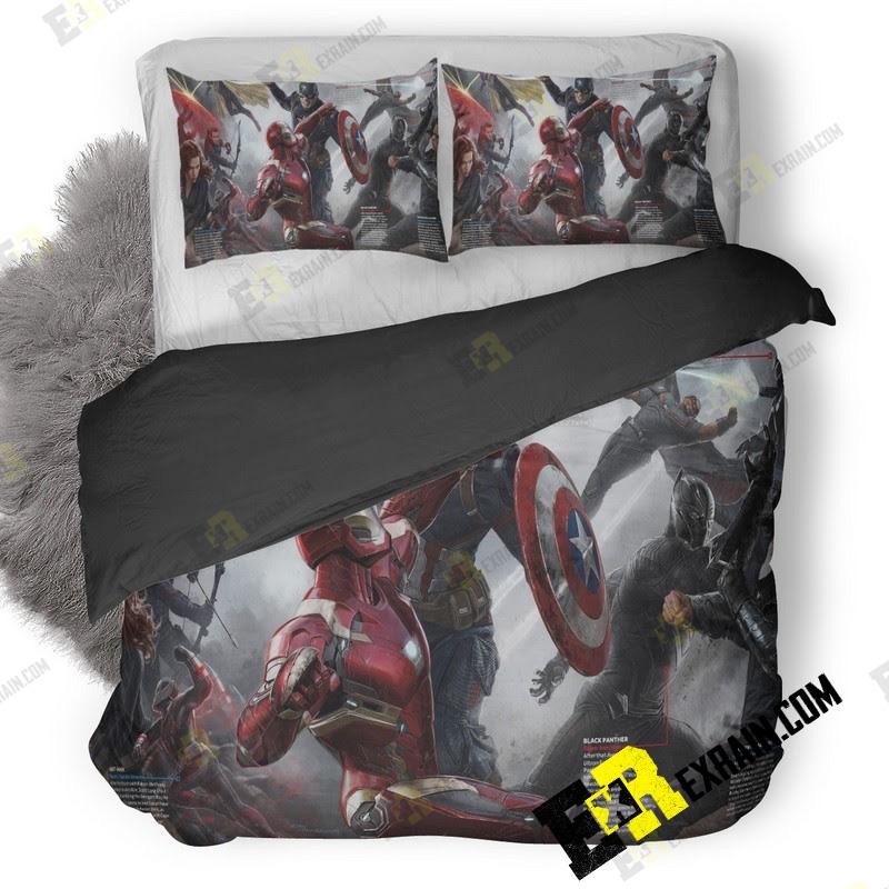 Captain America Civil War Heroes Image 3D Customized Duvet Cover Bedding Set