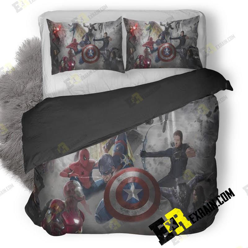 Captain America Civil War Movie Artwork R1 3D Customized Duvet Cover Bedding Set