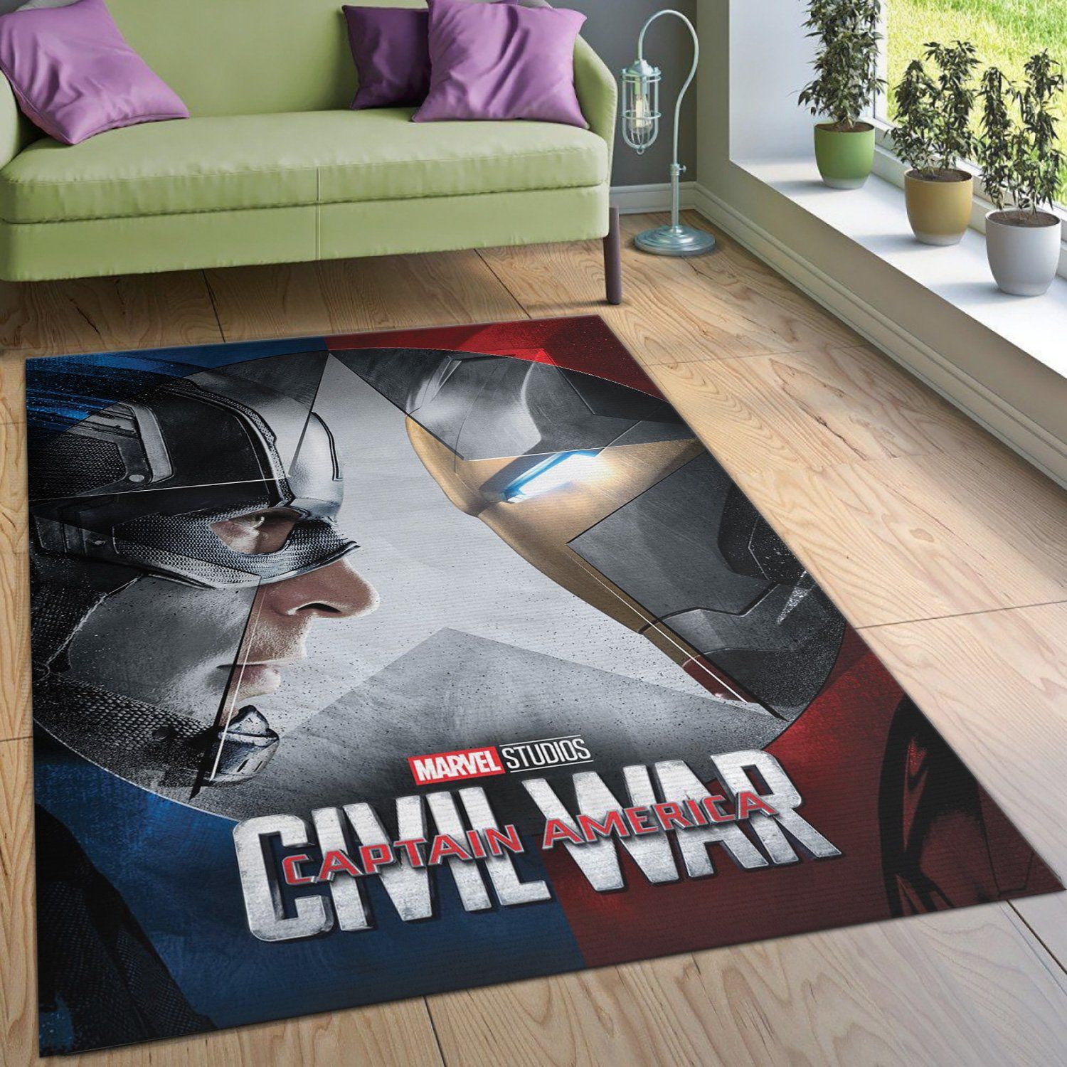 Captain America Civil War Rectangle Rug – Custom Size And Printing