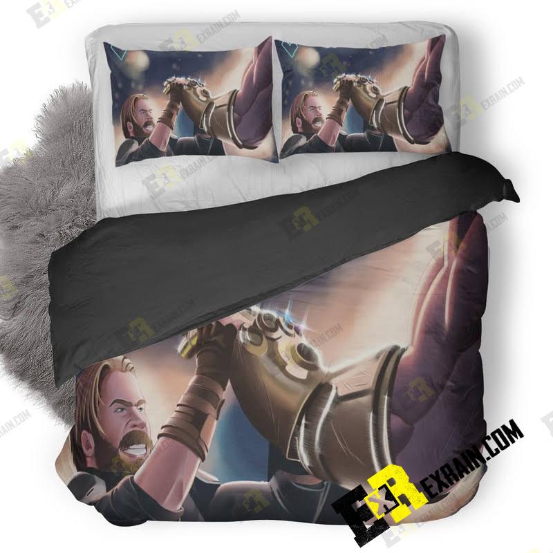 Captain America Defending Thanos Avengers Infinity War Artwork 69 3D Customized Duvet Cover Bedding Set