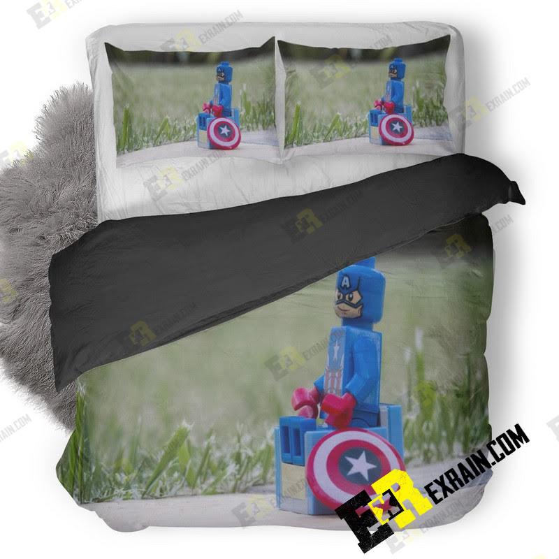 Captain America Lego Wallpaper 3D Customized Duvet Cover Bedding Set