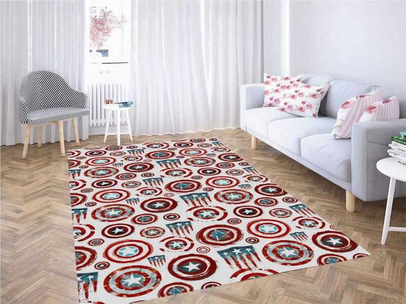 Captain America Logo Carpet Rectangle Rug