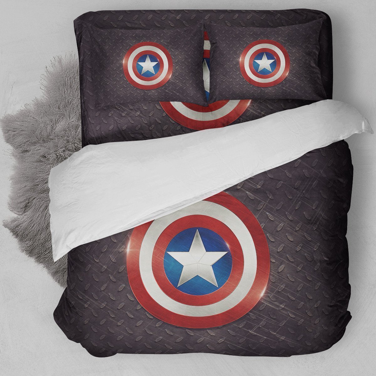 Captain America Logo Duvet Cover Bedding Set