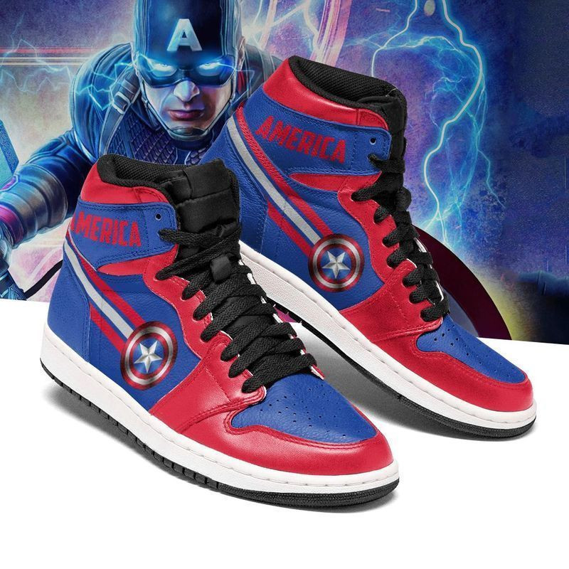 Captain America Marvel 4 High Top Air Jordan Sneaker, Air Jordan Hightop