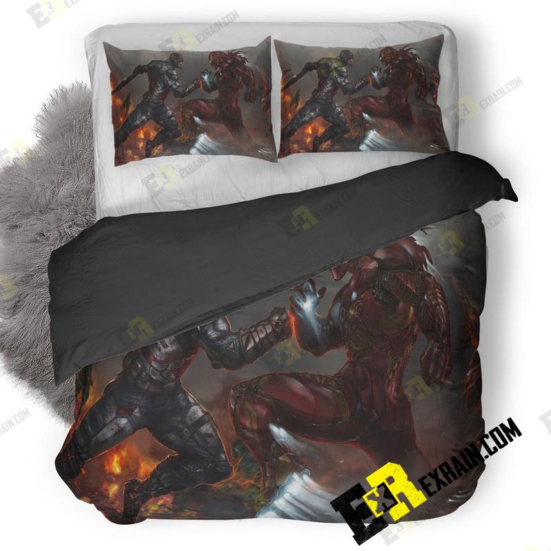 Captain America V Iron Man Image 3D Customized Duvet Cover Bedding Set