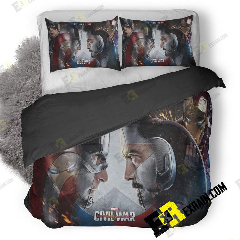 Captain America Vs Tony Stark 3D Customized Duvet Cover Bedding Set